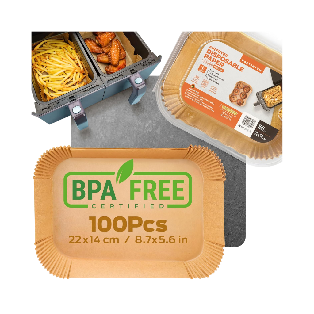 Papier cuisson jetable rectangulaire Airfryer x100