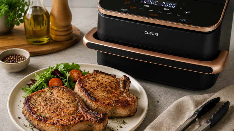 Côte de porc au airfryer : savoureuse et prête en quelques minutes